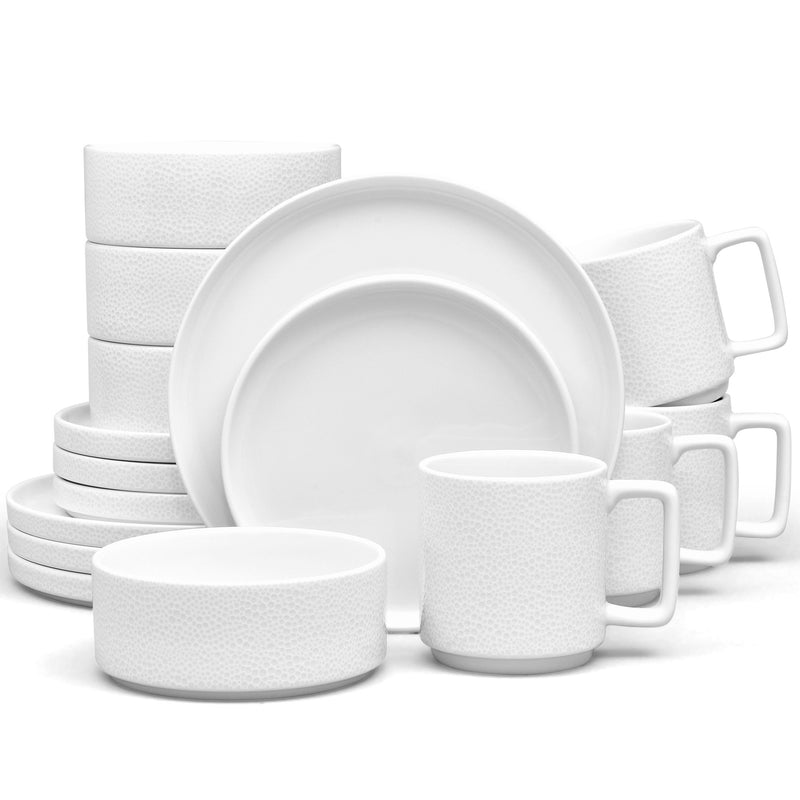 Noritake 16Pcs Dinner Set for 4 person – Colortex Stone White - 1