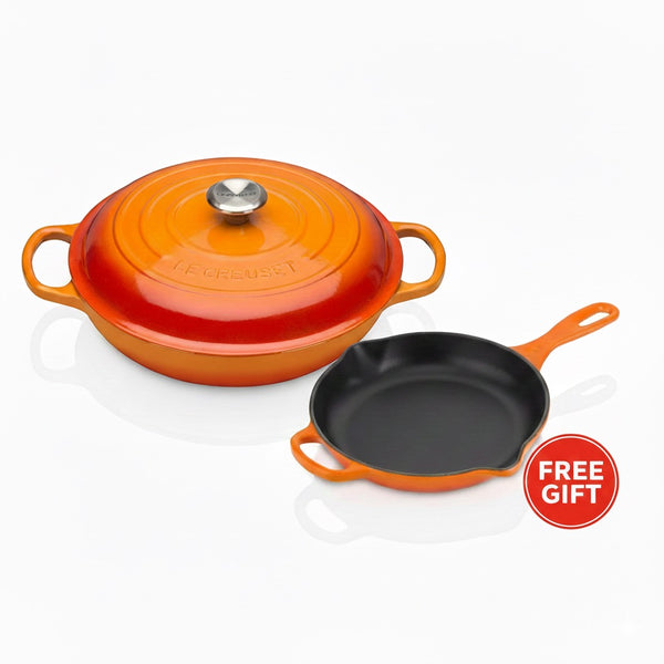 Cocotte Le Creuset 23cm Orange Volcanique – Faitout Vintage Made In France, état Top !