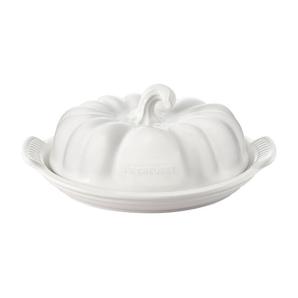 Le Creuset White Stoneware Pumpkin Butter Dish