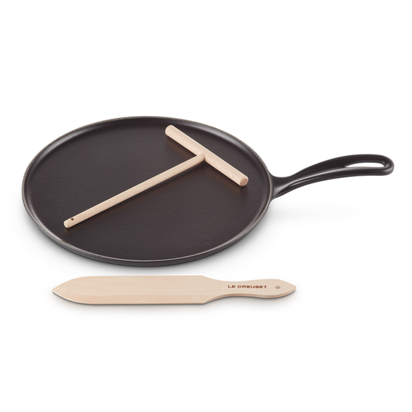 Le Creuset Satin Black Cast Iron 27cm Crepe Pan