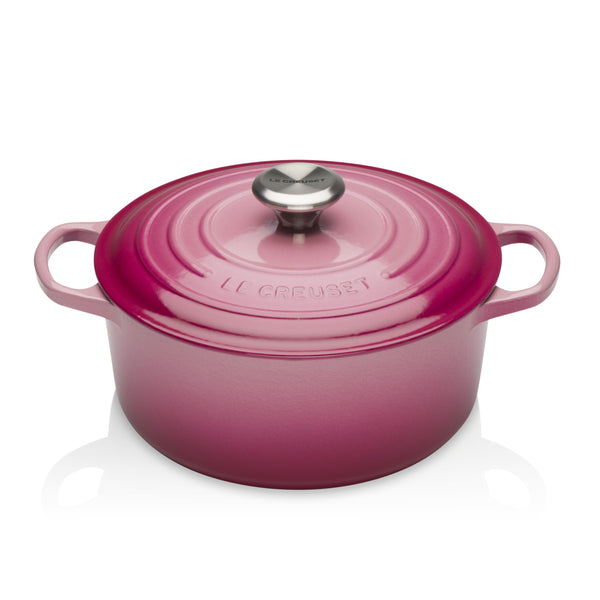 Le Creuset Signature Berry Cast Iron 24cm Round Casserole Limited Edit Queenspree
