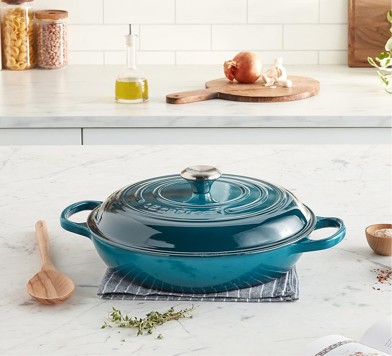 Le Creuset Signature Deep Teal Cast Iron 30cm Shallow Casserole