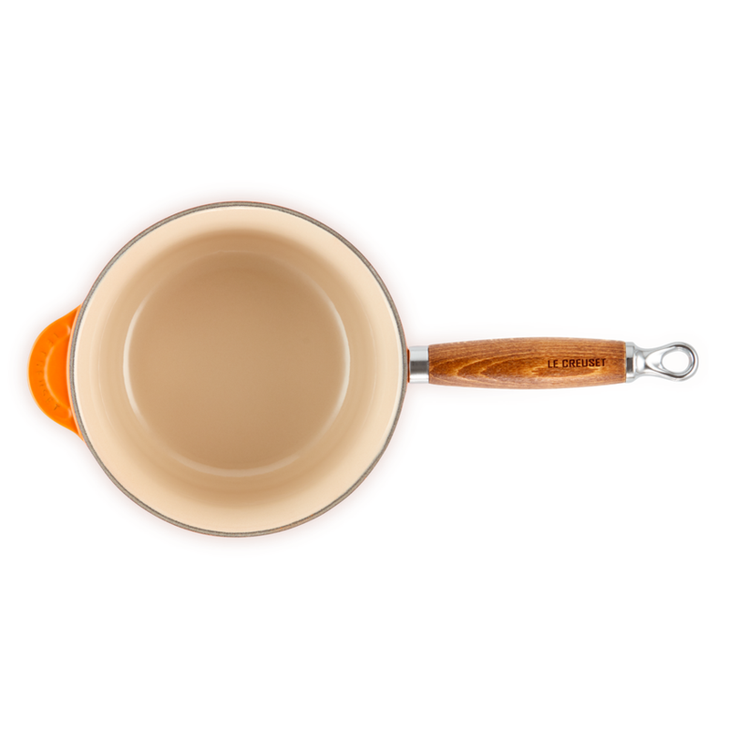 Le Creuset Volcanic Cast Iron 18cm Saucepan Wooden Handle