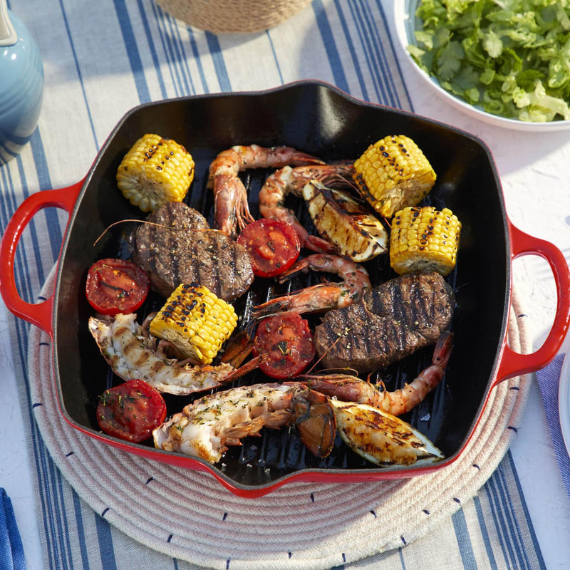 Le Creuset Signature Satin Black Cast Iron 30cm Deep Square Grill
