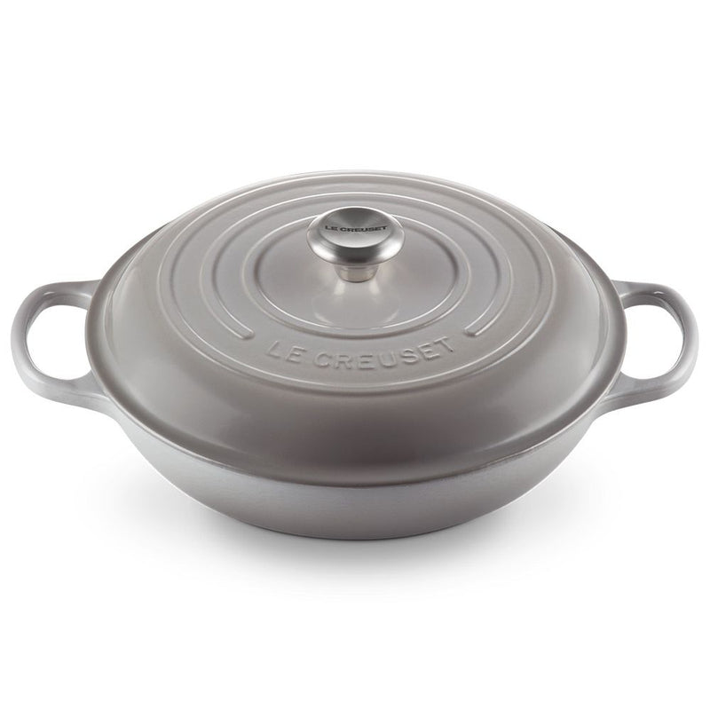 Le Creuset Signature Mist Grey Cast Iron 30cm Shallow Casserole