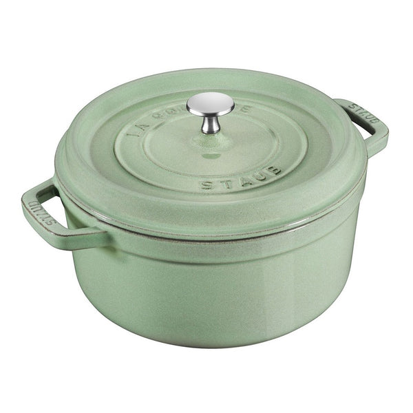 Staub Cast Iron 26cm Round Cocotte Sage
