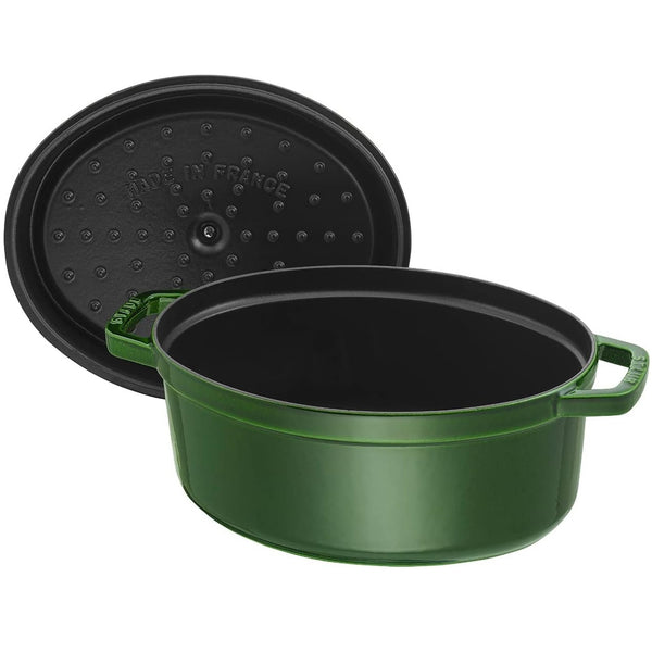 Staub Cast Iron 33cm Oval Cocotte Basil