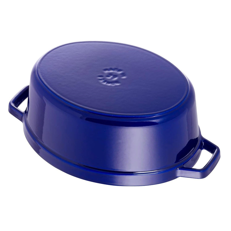 Staub Cast Iron 29cm Oval Cocotte Dark Blue