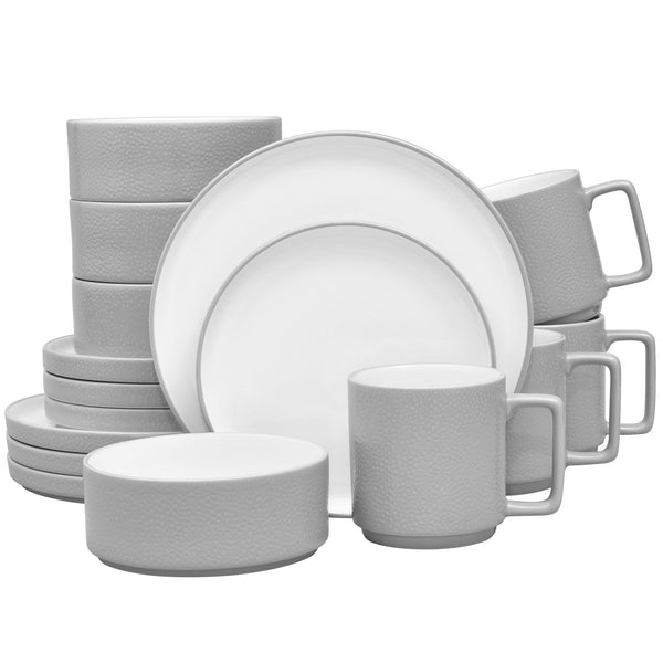 Noritake 16Pcs Dinner Set for 4 person – Colortex Stone Grey - 1