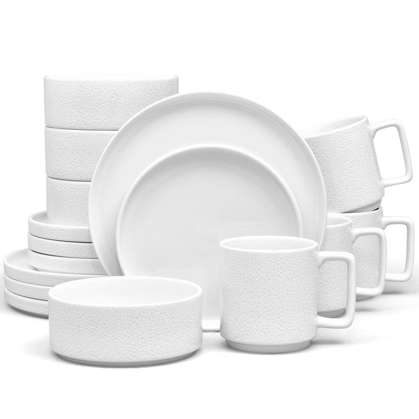 Noritake 16Pcs Dinner Set for 4 person – Colortex Stone White - 1