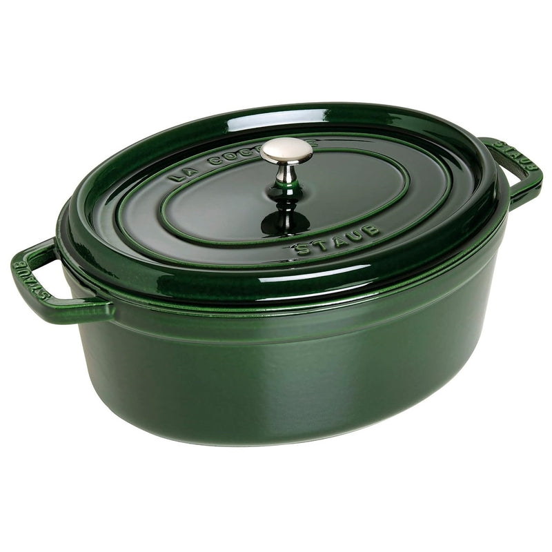 Staub Cast Iron 33cm Oval Cocotte Basil