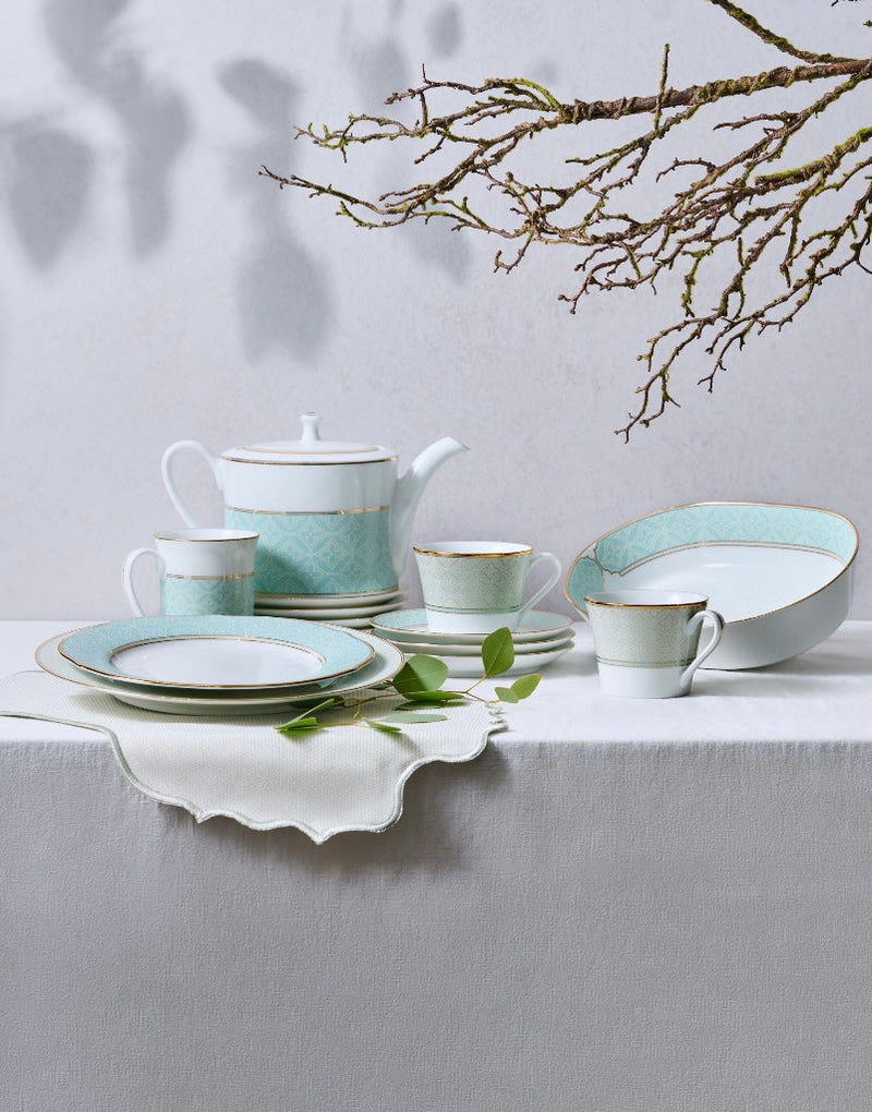 Noritake Mayfair Mint 13Pcs Dinner Set For 4 Person Limited Edition - 9