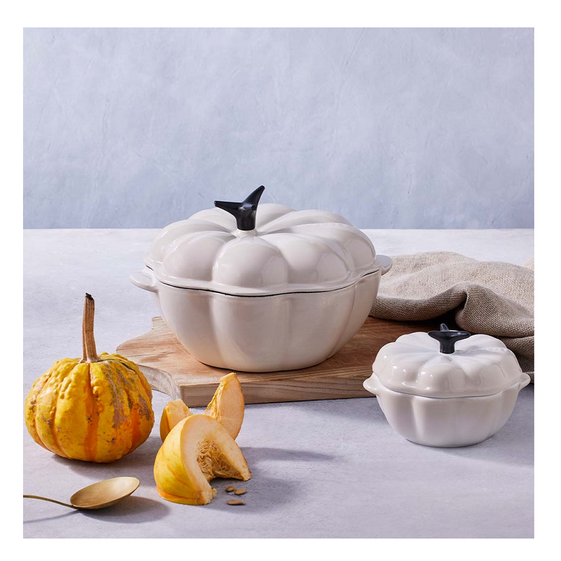 Le Creuset Almond Cast Iron 22cm Pumpkin Casserole