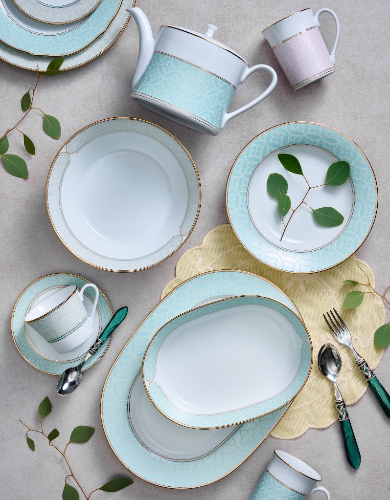 Noritake Mayfair Mint 13Pcs Dinner Set For 4 Person Limited Edition - 8
