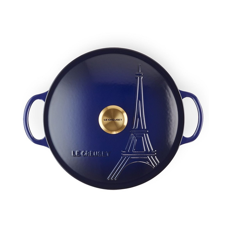 Le Creuset Eiffel Tower Indigo Cast Iron 22cm Marmite Limited Edition