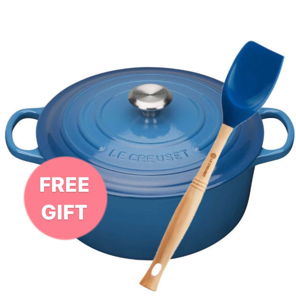 Le Creuset Signature Marseille Blue Cast Iron 24cm Round Casserole