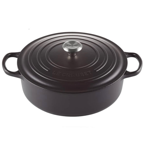 Le Creuset Signature Satin Black Cast Iron 30cm Risotto (Black Interior)