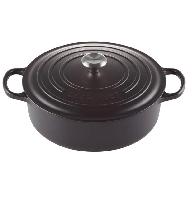 Le Creuset Signature Satin Black Cast Iron 30cm Risotto (Black Interior)