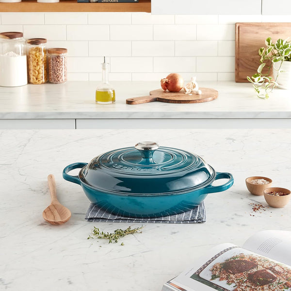 Le Creuset Signature Deep Teal Cast Iron 30cm Shallow Casserole