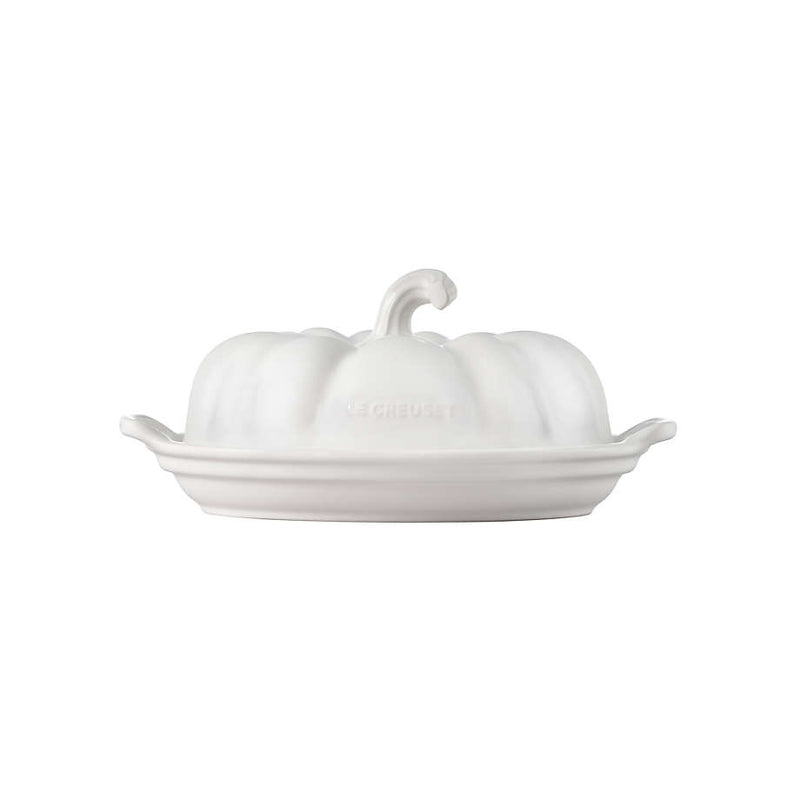 Le Creuset White Stoneware Pumpkin Butter Dish