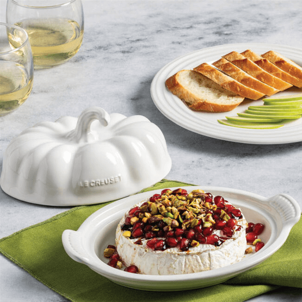 Le Creuset White Stoneware Pumpkin Butter Dish