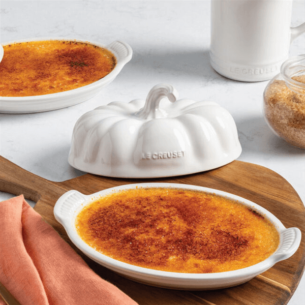 Le Creuset White Stoneware Pumpkin Butter Dish