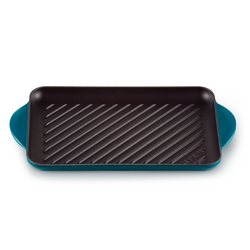 Le Creuset Deep Teal Cast Iron 32cm Rectangular Grill