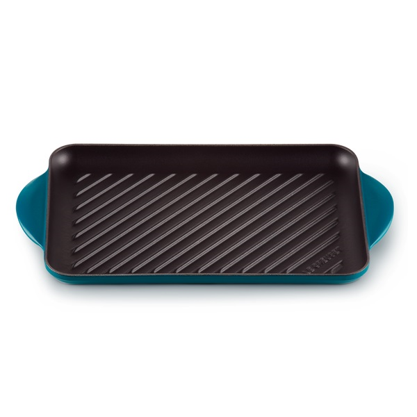 Le Creuset Deep Teal Cast Iron 32cm Rectangular Grill