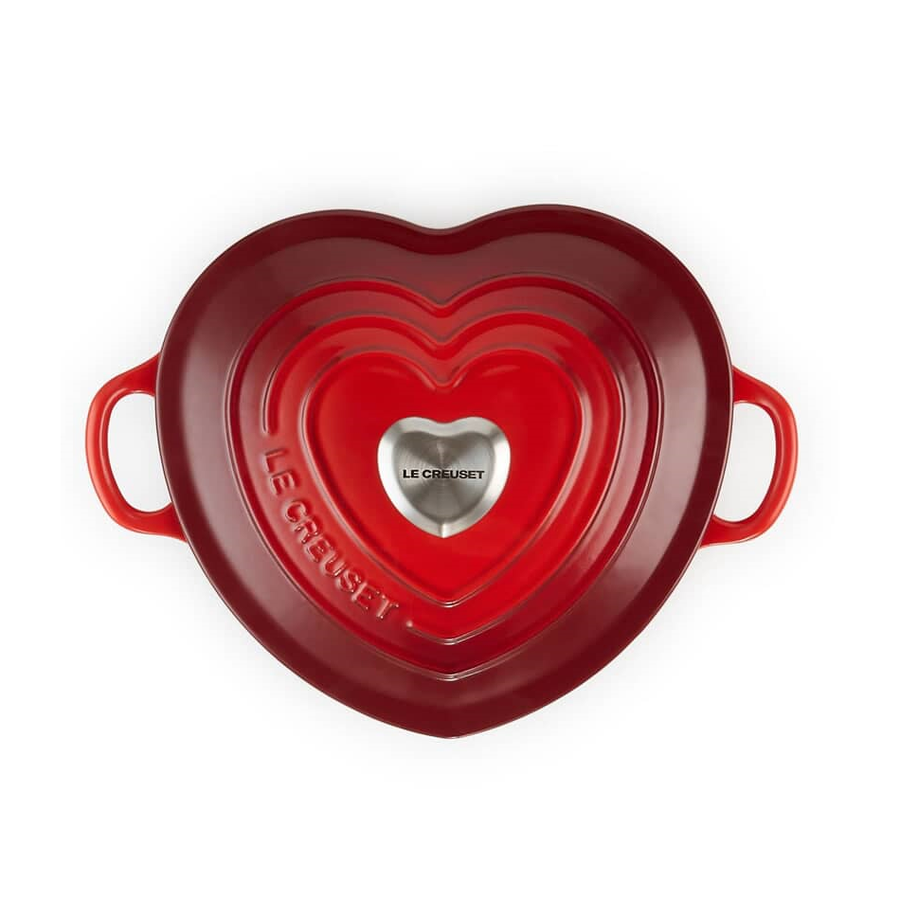 Le Creuset Signature Cerise Cast Iron 20cm Heart Casserole With