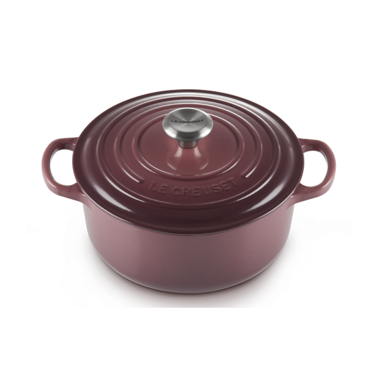 Le Creuset Signature Fig Cast Iron 18cm Round Casserole (Black Interior)