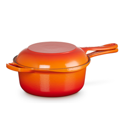 Le Creuset Signature Volcanic Cast Iron 22cm Marmitout Pan 2 In 1