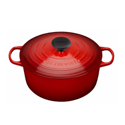 Le Creuset Signature Cerise Cast Iron 22cm Round Casserole With Black Knob