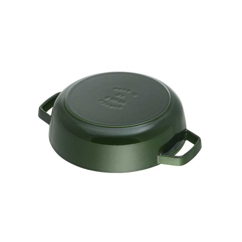 Staub Cast Iron 24cm Braiser Sauté Pan With Chistera Lid Basil