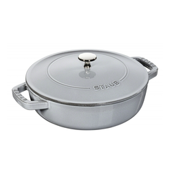 Staub Cast Iron 24cm Braiser Sauté Pan With Chistera Lid Graphite Grey