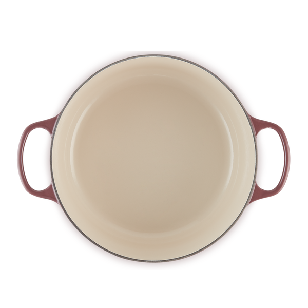 Le Creuset Signature Fig Cast Iron 24cm Round Casserole With Gold Knob