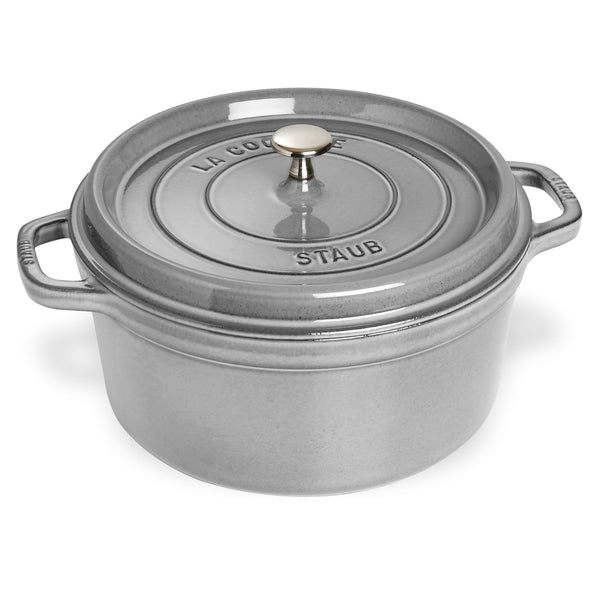 Staub Cast Iron 26cm Round Cocotte Graphite Grey