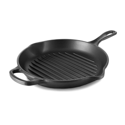 Le Creuset Signature Satin Black Cast Iron 26cm Round Grillit