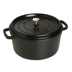 Staub Cast Iron 28cm Round Cocotte Black