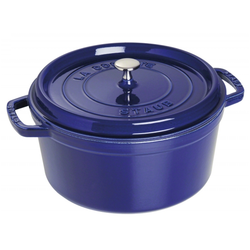 Staub Cast Iron 28cm Round Cocotte Dark Blue