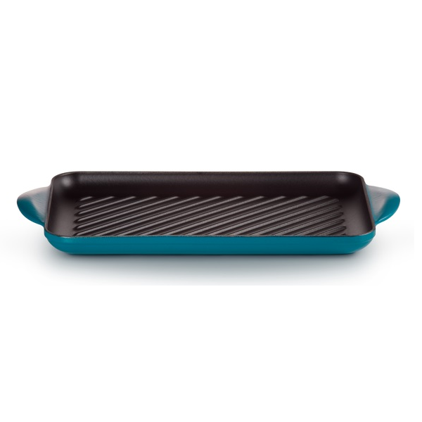 Le Creuset Deep Teal Cast Iron 32cm Rectangular Grill