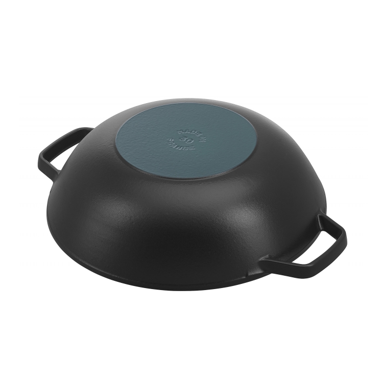 Staub Cast Iron 30cm Wok With Glass Lid Black