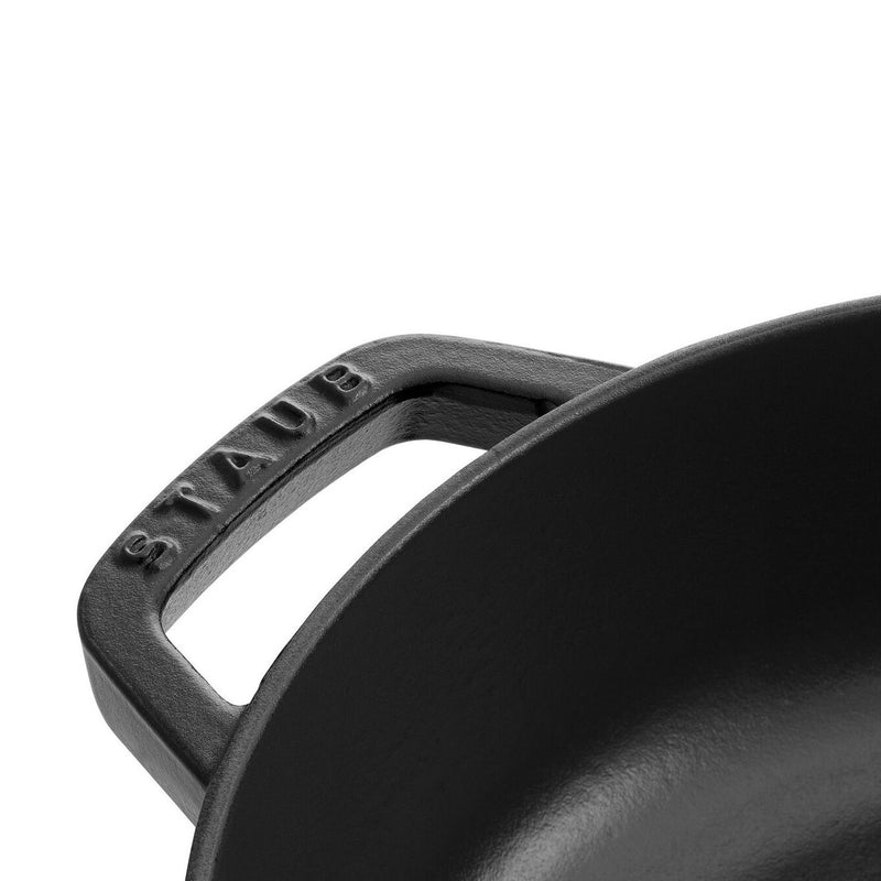 Staub Cast Iron 28cm Braiser Sauté Pan With Chistera Lid Black