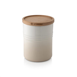 Le Creuset Meringue Stoneware Medium Storage Jar With Wooden Lid