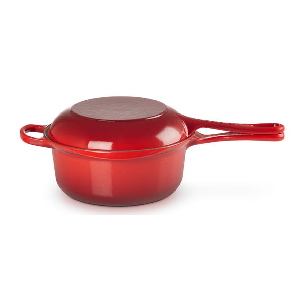 Le Creuset Signature Cerise Cast Iron 22cm Marmitout Pan 2 In 1