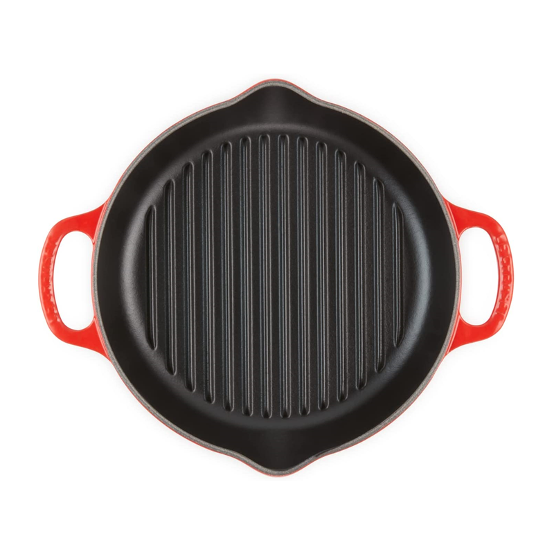 Le Creuset Signature Cerise Cast Iron 25cm Deep Round Grill