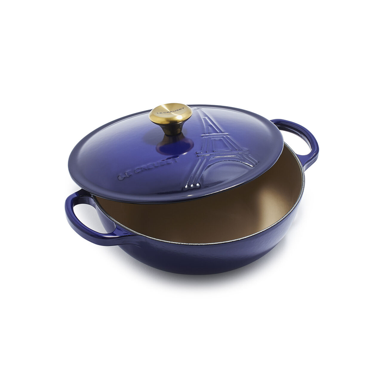 Le Creuset Eiffel Tower Indigo Cast Iron 22cm Marmite Limited Edition