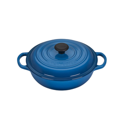 Le Creuset Signature Marseille Blue Cast Iron 22cm Stew Pot With Black Knob