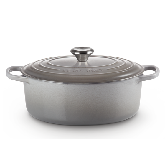 Le Creuset Signature Mist Grey Cast Iron 31cm Oval Casserole