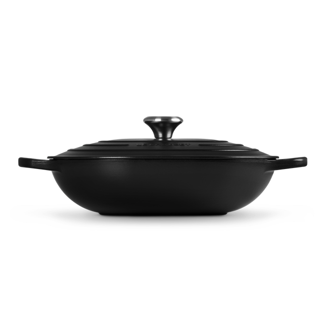 Le Creuset Signature Satin Black Cast Iron 31cm Oblong Casserole (Black Interior)