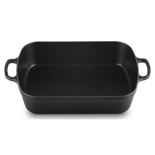 Le Creuset Signature Satin Black Cast Iron 37cm Rectangular Roaster